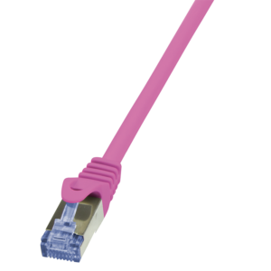 PATCH CORD S/FTP LOGILINK Cat6a, LSZH, cupru, 7.5 m, roz, AWG26, dublu ecranat "CQ3089S" (timbru verde 0.8 lei)