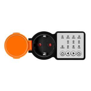 PRELUNGITOR LOGILINK, Schuko x 1, 230 V/16 A, 50 Hz, max. 3500 W, timer, 4 butoane operare, IP44, negru-portocaliu, "ET0015" (timbru verde 0.18 lei)