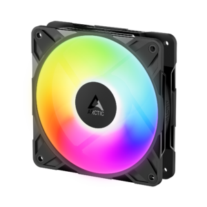 Ventilator Arctic "P12 Pro Reverse A-RGB", 120mm, 400 - 2500 rpm, FDB, 110 cfm, 4-Pin Fan Plug + 4-Pin Socket, negru, "ACFAN00322A" (timbru verde 0.18lei)