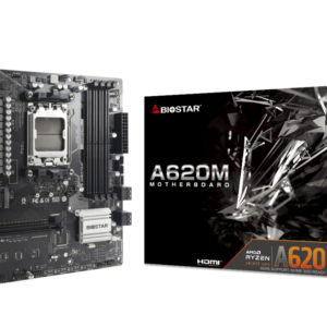 Placa de baza Biostar "A620MP­E PRO", skt. AM5, chipset AMD A620, mATX, 4 x DDR5 max. 256 GB, USB 3.2 gen 1, USB 3.2 gen 2 Type-C, 4 x SATA, 2 x M.2, PCIe 4.0, HDMI, DisplayPort, "A620MP­E PRO"