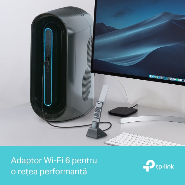 PLACA RETEA TP-LINK AX3000, extern wireless 2.4 GHz | 5 GHz, USB 3.0, port, 3000 Mbps, antena externa x 2, "Archer TX50UH" (include timbru verde 0.18 lei) - imagine 4