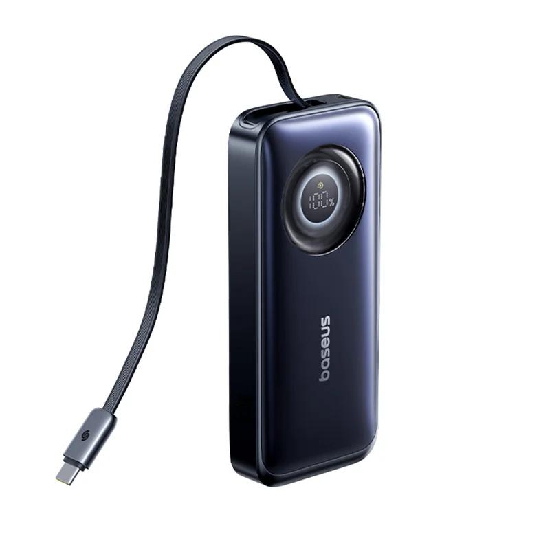 POWER BANK Baseus EnerCore Power, capacitate 20000mAh 67W, 2 x USB Type-C, cablu retractabil USB Type-C 80cm, display, negru "E0027H00" (timbru verde 0.98 lei) - 6932172691929 - imagine 2