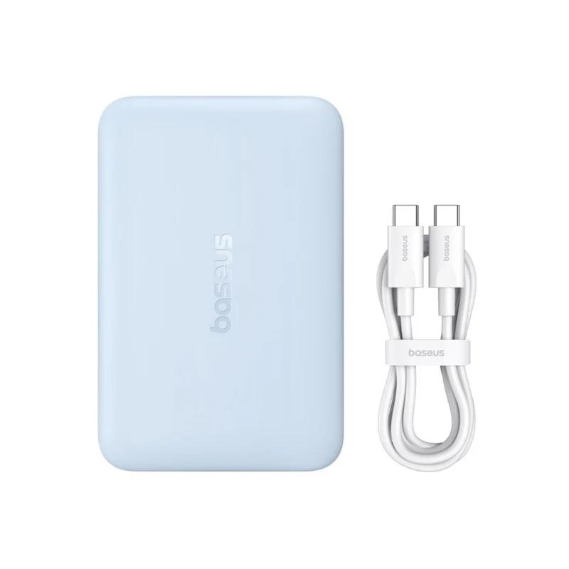 POWER BANK Baseus EnerFill FM11, 10000mAh, 22.5W, prindere magnetica incarcare wireless 15W, 1 x USB Type-C, cablu inclus USB Type-C la USB Type-C 30cm, albastru, "P1008210E313-00" (timbru verde 0.98 lei) - 6932172690441 - imagine 4