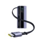 POWER BANK Baseus EnerGeek GR11, 20000mAh, 145W, 2 x USB Type-C, 1 x USB, cablu integrat USB Type-C, display, gri, "E0027B01" (timbru verde 0.98 lei) - 6932172691738