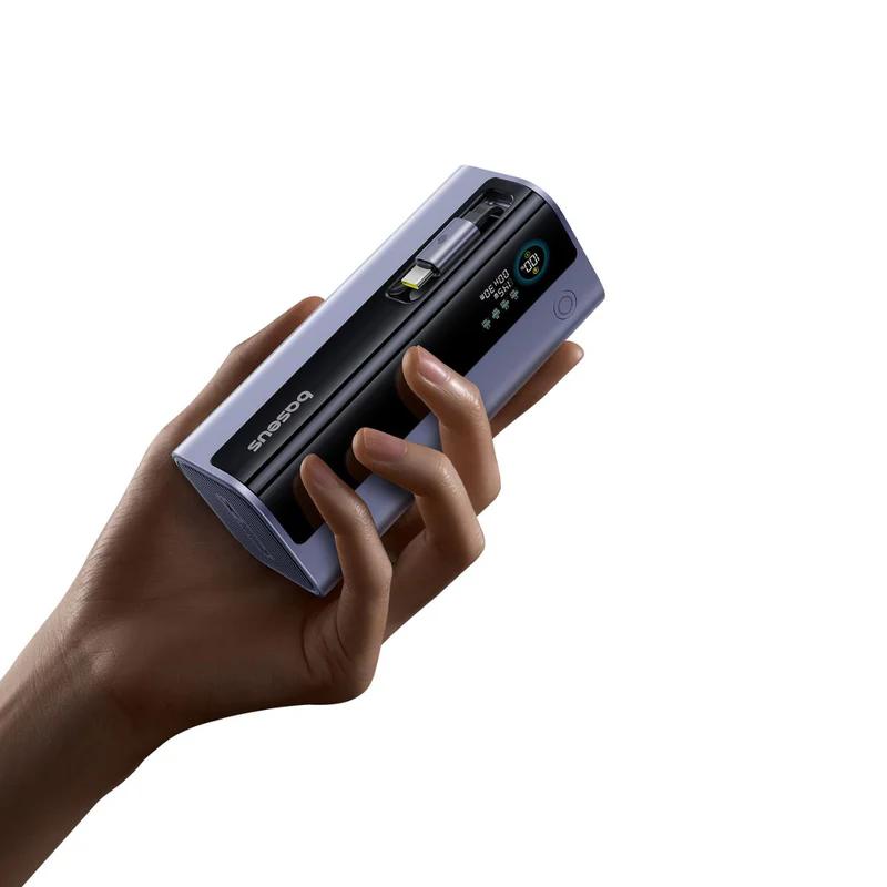 POWER BANK Baseus EnerGeek GR11, 20000mAh, 145W, 2 x USB Type-C, 1 x USB, cablu integrat USB Type-C, display, gri, "E0027B01" (timbru verde 0.98 lei) - 6932172691738 - imagine 4