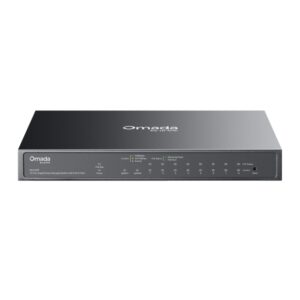 SWITCH TP-LINK Omada, 10-Port Gigabit Easy Managed Switch with 8-Port PoE+, 1× Gigabit SFP/RJ45 port, 63W buget POE, carcasa metalica "ES210GP" (timbru verde 2 lei)