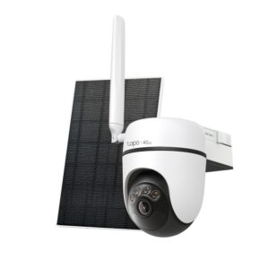CAMERA IP TP-LINK + PANOU SOLAR, wireless, turret, pt.exterior, dist. IR 9 m, tip lentila fixa 4 mm, 2K 3MP (2304 × 1296 px), slot SIM 4G LTE, microfon, carcasa plastic, slot SD card, "Tapo C615G KIT" (timbru verde 0.8 lei)