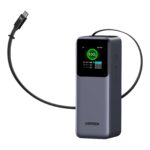 POWER BANK Ugreen "PB726", 20000mAh, 165W PD3.0 , 1 x USB, 2 x USB Type-C, 1 x USB Type-C cablu integrat, display, gri, "55987B" (timbru verde 0.98 lei)