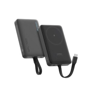 POWER BANK Cuktech Magnetic, 10000mAh, 20W, cablu integrat USB Type-C, gri "CKWPB100LGLBK" (timbru verde 0.98 lei)