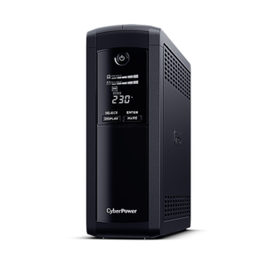 UPS CYBER POWER Line Int. cu sin. simulata, cu management, Tower, LCD, 1200VA/720W, AVR, 8x IEC, baterie 2x 12V/7Ah, incarcare pana la 8h, USB, 2x RJ45, RS232, tehn. GreenPower, "VP1200EILCD" (timbru verde 11 lei)