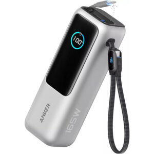 Power Bank Anker 25000 mAh. Porturi iesire USB A: 1, Numar porturi USB tip C: 1. Putere totala iesire: 165 W,  5 A,  argintiu "A1695H41" (timbru verde 0.98 lei) - 0194644286217