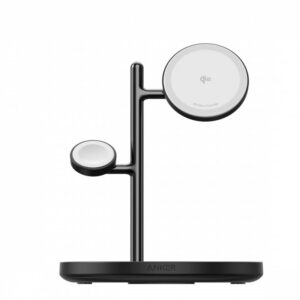 Stand incarcare wireless  Anker, MagGo 3-in-1, 15W, fast charge, compatibl Apple, 1 x USB-C incarcare, negru, "B25M3312" (timbru verde 0.18 lei) - 0194644077273
