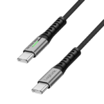 CABLU alimentare si date LOGILINK, pt. smartphone, USB 3.2, USB Gen Type-C (T) la USB Type-C (T), 1m, PD 100W, 4K, LED, 3 x ecranat, 20Gbps, metal, , negru&gri, "CU0432" (timbru verde 0.08 lei)