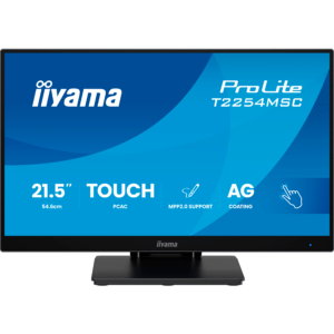 Iiyama ProLite T2254MSC-B2AG - LED monitor 22 inch 21.5 inch viewable touchscreen 1920 x 1080 Full HD 1080p 100 Hz IPS 300 cd m2 1300 1 4 ms HDMI DisplayPort speakers  "T2254MSC-B2AG" (timbru verde 7 lei)