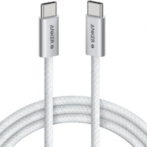 Cablu alimentare si date Anker Zolo, 1m, USB Type-C (T) la USB Type-C (T), 240W, invelis nylon, braided, alb, "A8060H21" (timbru verde 0.03 lei) - 0194644288761